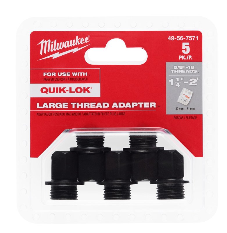 MILWAUKEE LARGE THREAD ADAPTER 5/8INX18