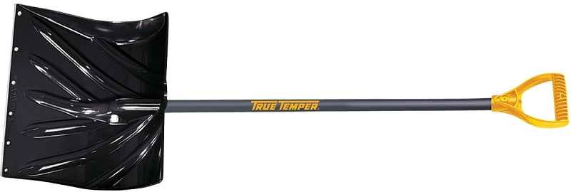 TRUE TEMPER True Temper 1627200 Snow Shovel, 49-1/2 in OAL, 18 in W Blade, 13-1/2 in L Blade, Combo Blade, Polyethylene Blade