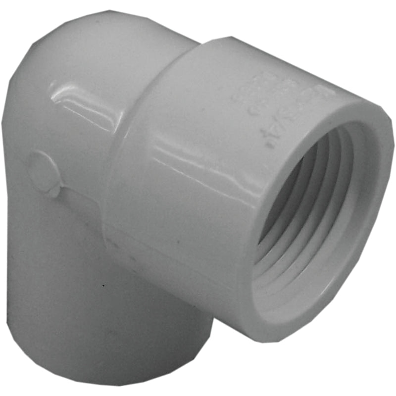 IPEX USA LLC-CANPLAS IPEX 435514 Pipe Elbow, 1/2 x 3/4 in, Slip x FPT, 90 deg Angle, PVC, White, SCH 40 Schedule, 480 psi Pressure LAWN & GARDEN IPEX USA LLC-CANPLAS