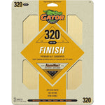 GATOR Gator 7267 Sanding Sheet, 11 in L, 9 in W, 320 Grit, Very Fine, Aluminum Oxide Abrasive