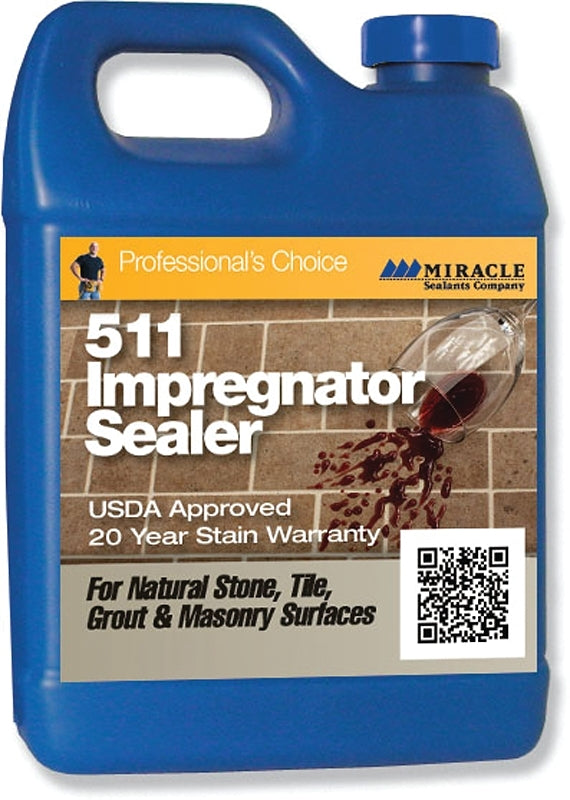 MIRACLE SEALANTS Miracle Sealants 511-QT-6/1 Impregnator Sealer, Liquid, Colorless, 1 qt, Can