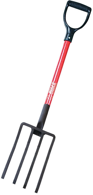 BULLY TOOLS BULLY Tools 92370 Spading Fork, 7-1/2 in W Tine, 10 in L Tines, 4 -Tine, Steel Tine, Fiberglass Handle