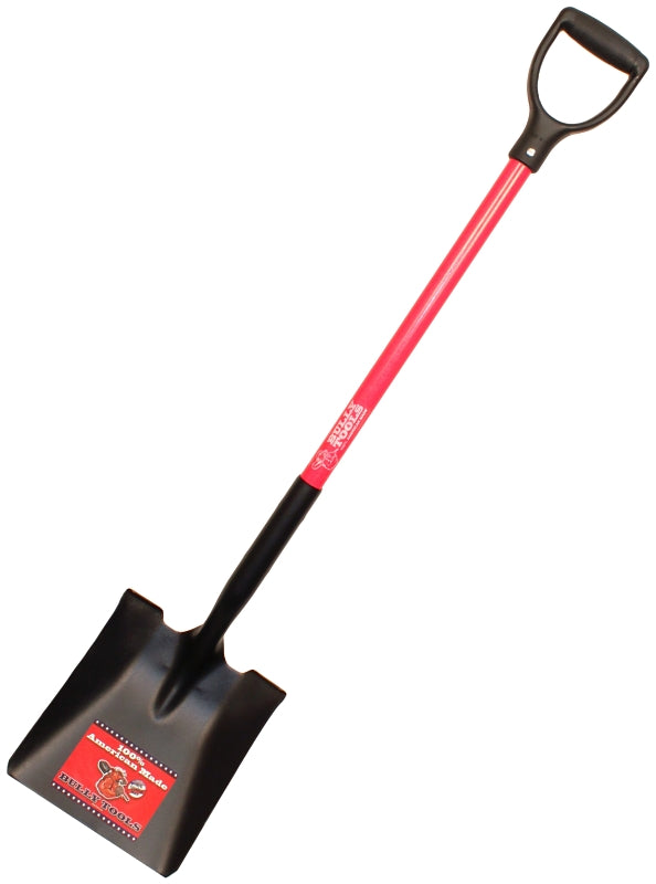BULLY TOOLS BULLY Tools 62520 Professional-Grade Shovel, Square Point, 44 in OAL, 9-1/2 in W Blade, Steel Blade, Fiberglass Handle LAWN & GARDEN BULLY TOOLS