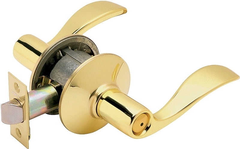 SCHLAGE LOCK Schlage F Series F40V ACC 605 Privacy Lever, Mechanical Lock, Metal, Residential, Bright Brass, 2 Grade HARDWARE & FARM SUPPLIES SCHLAGE LOCK