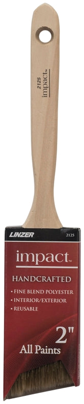 LINZER Linzer 2125N-2 Paint Brush, Natural, Wood Handle, 2 in W, Polyester Bristle, Angle Sash Handle PAINT LINZER