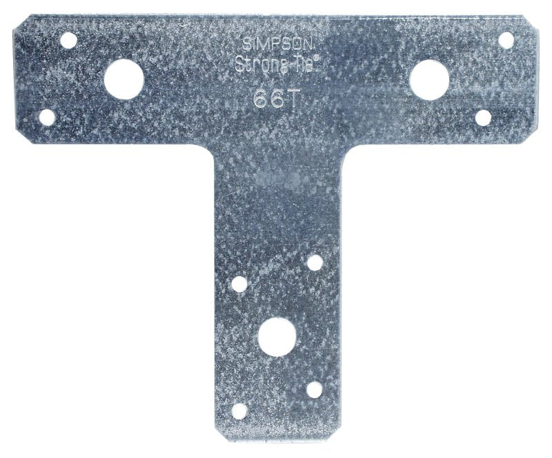 SIMPSON STRONG-TIE Simpson Strong-Tie T 66T T-Strap Tie, 14 ga Gauge, Steel, Galvanized/Zinc