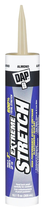DAP DAP EXTREME STRETCH 7079818717 Premium Elastomeric Sealant, Almond, 24 hr Curing, 40 to 100 deg F, 10.1 fl-oz Cartridge