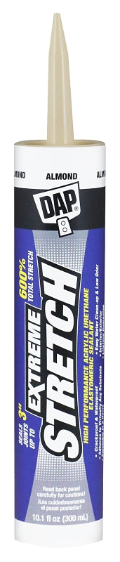 DAP DAP EXTREME STRETCH 7079818717 Premium Elastomeric Sealant, Almond, 24 hr Curing, 40 to 100 deg F, 10.1 fl-oz Cartridge