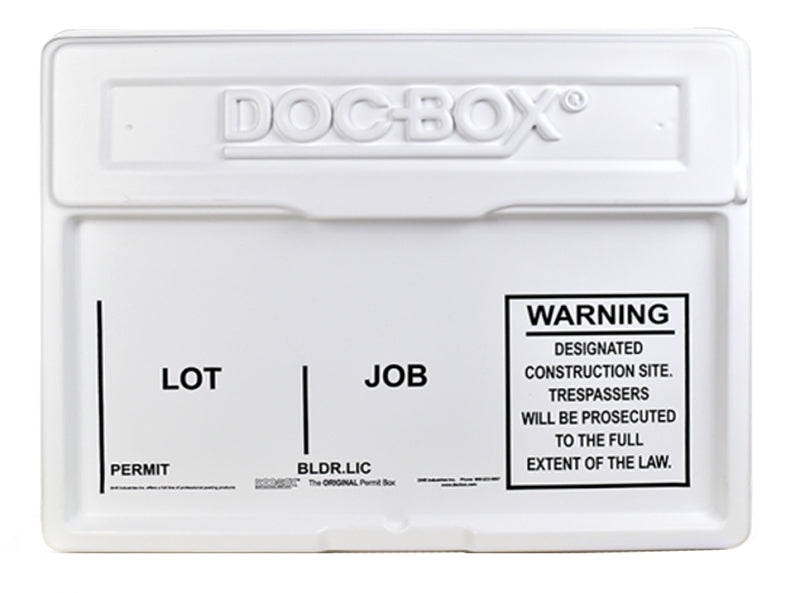 DHR INDUSTRIES The DOC-BOX 10102 Permit Posting Box, 21 in W, 4 in H, HDPE LAWN & GARDEN DHR INDUSTRIES   