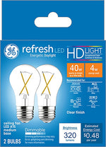 GE GE Refresh 31339 Replacement Bulb, A15 Lamp, 40 W Equivalent, Medium Lamp Base, Dimmable, Clear, Daylight ELECTRICAL GE
