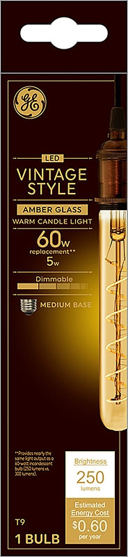 GE GE Industrial Solutions 36513 LED Bulb, Linear, T9 Lamp, E26 Lamp Base, Dimmable, Amber ELECTRICAL GE
