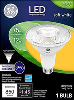 GE GE Industrial Solutions 38446 LED Bulb, Flood/Spotlight, 850 Lumens, 12 W, PAR30L Lamp, 75 W Equivalent, E26 Lamp Base ELECTRICAL GE