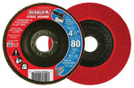 DIABLO Diablo Steel Demon DCX045080N01F Flap Disc, 4-1/2 in Dia, 7/8 in Arbor, 80 Grit, Medium, Zirconium Oxide Abrasive TOOLS DIABLO