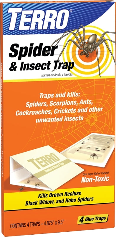 TERRO Terro T3206 Spider and Insect Trap, Solid, 10 in L Trap, 4 in W Trap, Clear
