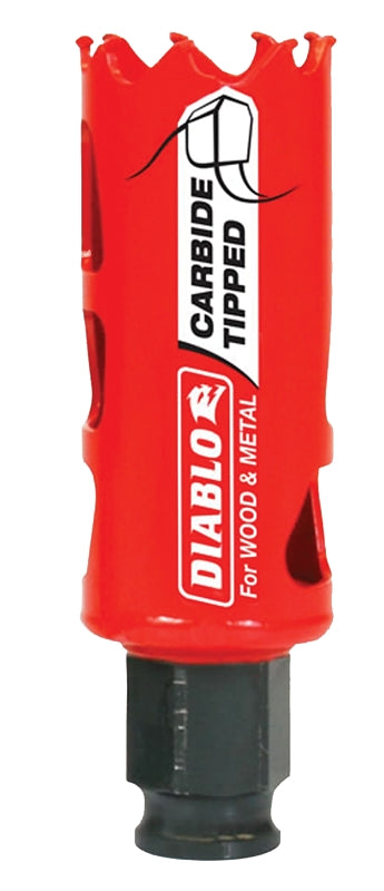 DIABLO Diablo DHS1125CT GP Hole Saw, 1-1/8 in Dia, 2-3/8 in D Cutting, 3/8 in Arbor, Carbide Cutting Edge TOOLS DIABLO