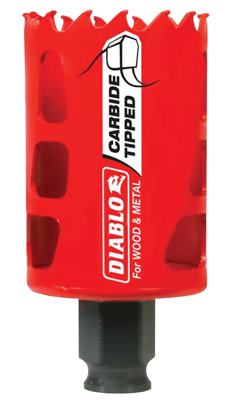 DIABLO Diablo DHS1750CT GP Hole Saw, 1-3/4 in Dia, 2-3/8 in D Cutting, 3/8 in Arbor, Carbide Cutting Edge