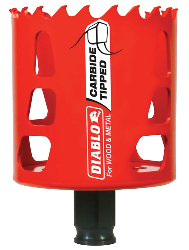 DIABLO Diablo DHS2500CT GP Hole Saw, 2-1/2 in Dia, 2-3/8 in D Cutting, 3/8 in Arbor, Carbide Cutting Edge