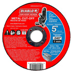 DIABLO Diablo DBD050040101F Cut-Off Wheel, 5 in Dia, 0.04 in Thick, 7/8 in Arbor, Aluminum Oxide Abrasive TOOLS DIABLO
