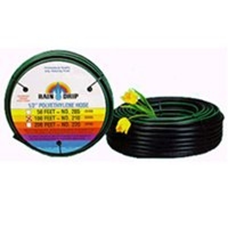 RAINDRIP Raindrip 061010P Drip Watering Hose, 0.69 in ID, 100 ft L, Polyethylene, Black LAWN & GARDEN RAINDRIP