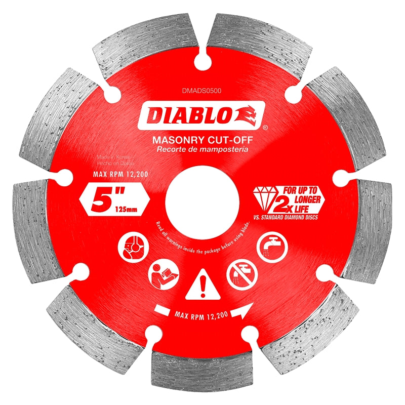 DIABLO Diablo DMADS0500 Series Saw Blade, Cut-Off Disc Blade, 5 in Dia, Segmented Rim, 1/PK TOOLS DIABLO