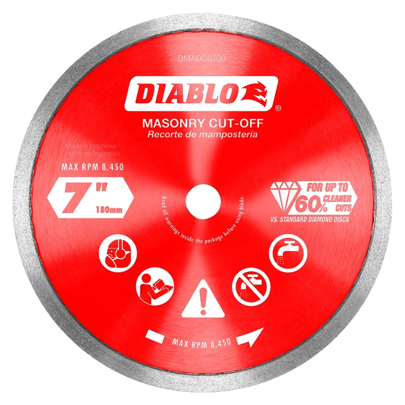 DIABLO Diablo DMADC0700 Saw Blade, 7 in Dia, 5/8 in Arbor, Continuous Rim TOOLS DIABLO