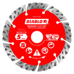 DIABLO Diablo DMADST0500 Series Saw Blade, Turbo Cut-Off Disc Blade, 5 in Dia, Segmented Rim, 1/PK TOOLS DIABLO