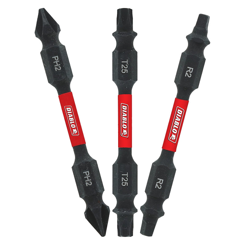 DIABLO Diablo DDEV25-S3 Insert Bit Set, 3-Piece, Includes: #2 Phillips Double Ended Bit TOOLS DIABLO