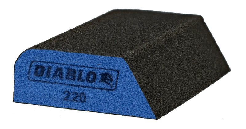 DIABLO Diablo ENDURA-BOND DFBCOMBMFN01G Dual Edge Sanding Block, 4 in L, 2-1/2 in W, 220 Grit, Ultra Fine PAINT DIABLO