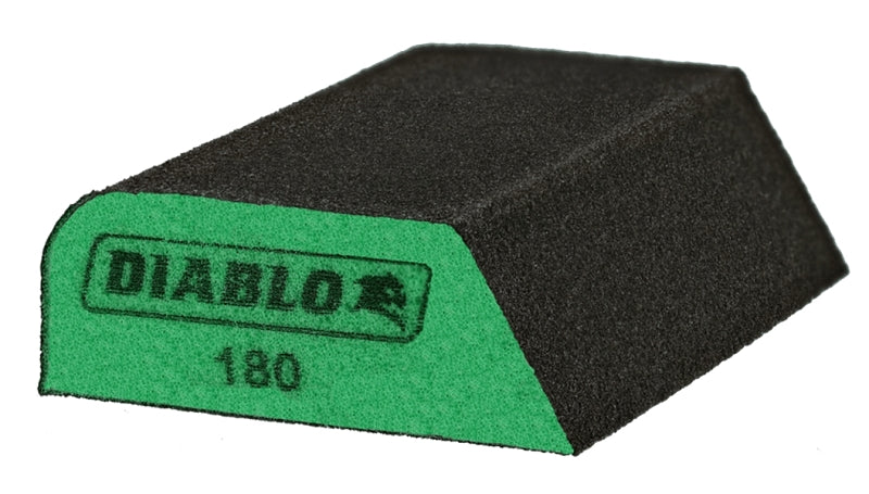 DIABLO Diablo ENDURA-BOND DFBCOMBUFN01G Dual Edge Sanding Block, 4 in L, 2-1/2 in W, 180 Grit, Ultra Fine PAINT DIABLO