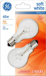 GE GE 74038 Light Bulb, 40 W, A15 Lamp, E17 Intermediate Lamp Base, 300 Lumens, 2500 K Color Temp, Soft White Light ELECTRICAL GE