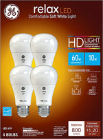GE GE 96687 LED Bulb, General Purpose, 800 Lumens, 10 W, A19 Lamp, 60 W Equivalent, E26 Lamp Base, Dimmable, Soft White ELECTRICAL GE