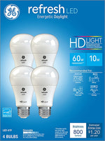 GE GE 96708 LED Bulb, 800 Lumens, 10 W, A19 Lamp, 60 W Equivalent, E26 Lamp Base, Dimmable, Daylight ELECTRICAL GE