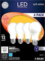 GE GE Industrial Solutions 93098311 LED Bulb, General Purpose, 450 Lumens, 5 W, A19 Lamp, 40 W Equivalent, Medium Lamp Base