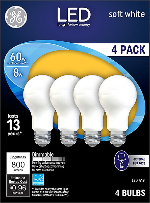 GE GE Industrial Solutions 93098313 LED Bulb, General Purpose, 750 Lumens, 10 W, A19 Lamp, 60 W Equivalent, Dimmable ELECTRICAL GE