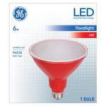 GE GE 93100880 Floodlight Bulb, Decorative, PAR38 Lamp, Medium (E26) Lamp Base, Non-Dimmable, Red ELECTRICAL GE