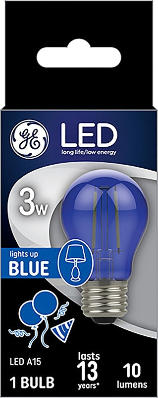 GE GE 93116857 Party Light Bulb, A15 Bulb, 3 W, Blue Bulb, LED Bulb, 2700 K Color Temp, 100 Lumens ELECTRICAL GE