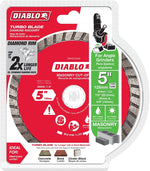 DIABLO Diablo DMADT0500 Cut-Off Disc, 5 in Dia, 7/8, 5/8 in Arbor, Diamond Cutting Edge, Turbo Rim TOOLS DIABLO
