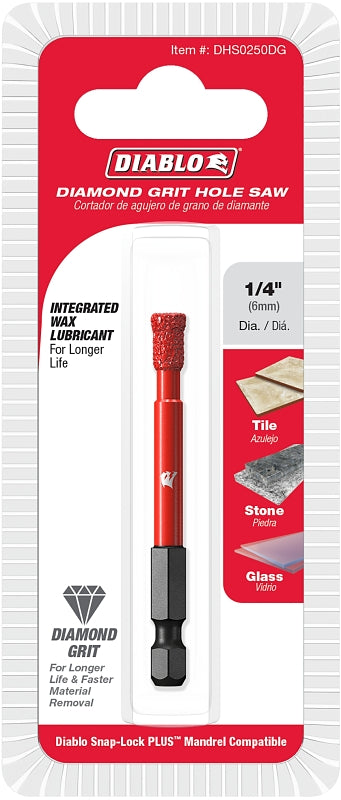 DIABLO Diablo DHS0250DG Diamond Grit Hole Saw, 1/4 in Dia TOOLS DIABLO