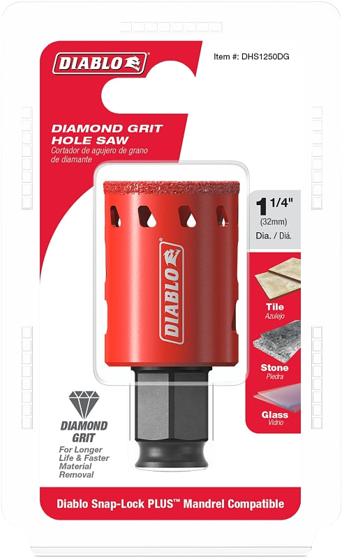 DIABLO Diablo DHS1250DG Diamond Grit Hole Saw, 1-1/4 in Dia TOOLS DIABLO