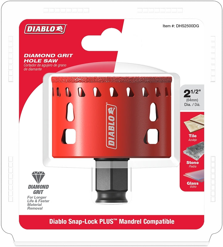 DIABLO Diablo DHS2500DG Diamond Grit Hole Saw, 2-1/2 in Dia TOOLS DIABLO