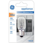 GE GE 84081 Incandescent Bulb, 40 W, T8 Lamp, E17 Lamp Base, 200 Lumens, 1200 hr Average Life