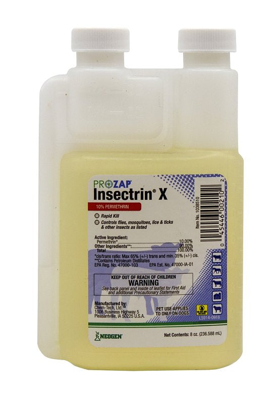 PROZAP Prozap 1038510 Insectrin X Concentrate, Liquid, Yellow, Aromatic, 8 oz HARDWARE & FARM SUPPLIES PROZAP