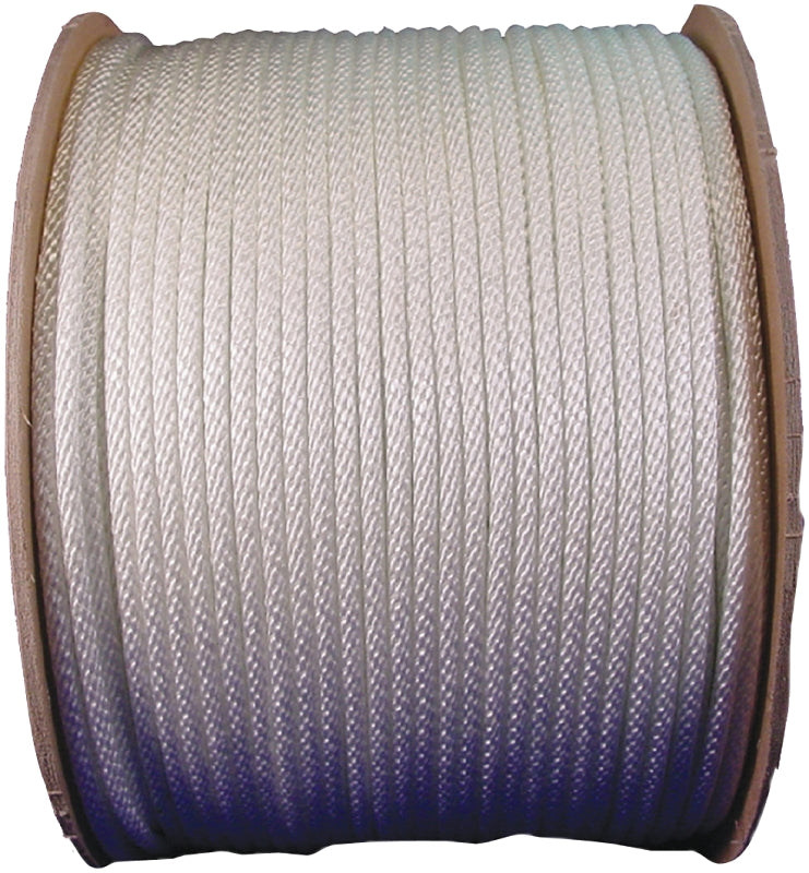 TW EVANS CORDAGE Wellington 10124 Rope, 1/4 in Dia, 200 ft L, 75 lb Working Load, Nylon, White
