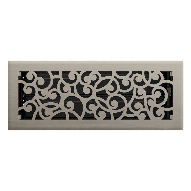 IMPERIAL Imperial RG3361 Wonderland Design Decorative Floor Register, 12 in L, 4 in W, Steel, Brushed Nickel
