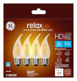 GE GE Industrial Solutions 43255 LED Bulb, Decorative, 500 Lumens, 5.5 W, CAM Lamp, E26 Lamp Base, Dimmable, Clear ELECTRICAL GE