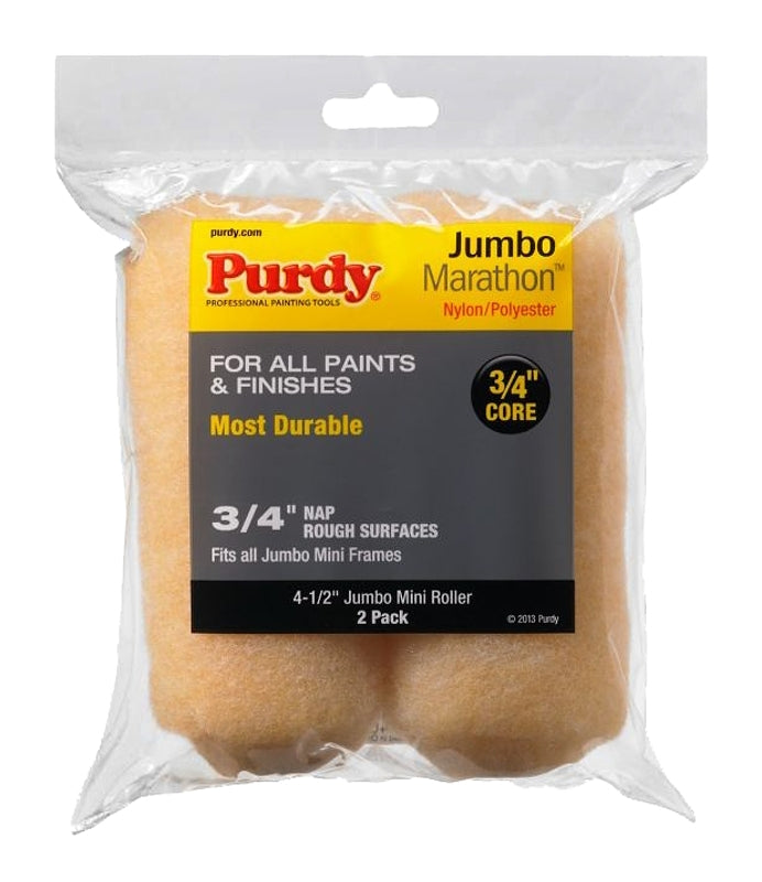 PURDY Purdy Marathon 14G624064 Paint Roller Cover, 3/4 in Thick Nap, 4-1/2 in L, Nylon/Polyester Cover PAINT PURDY