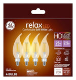 GE GE Industrial Solutions 45555 LED Bulb, Decorative, 200 Lumens, 2.5 W, CAC Lamp, E12 Lamp Base, Dimmable, Soft White ELECTRICAL GE