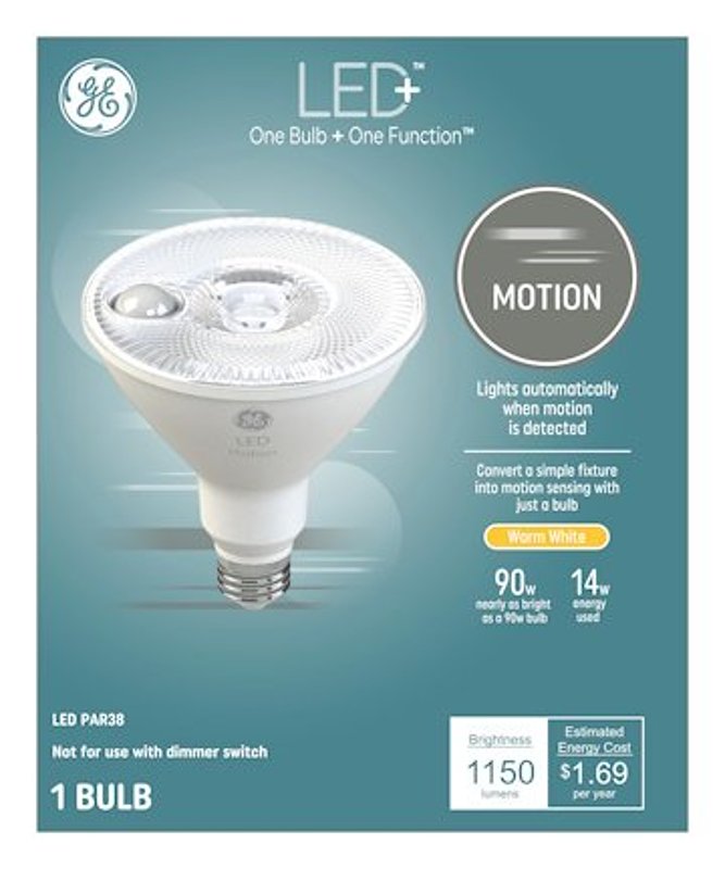 GE GE 93128971 LED Bulb, PAR38 Lamp, 90 W Equivalent, E26 Medium Lamp Base, Frosted, Warm White Light