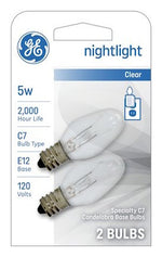 GE GE 27979 Night Light Bulb, 5 W, E12 Candelabra Lamp Base, C7 Lamp ELECTRICAL GE