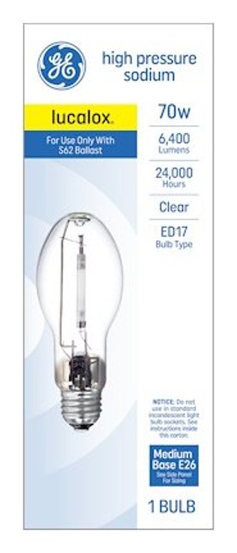 GE GE 30967 General-Purpose Light Bulb, 70 W, Ellipsoidal Lamp, E26 Medium Lamp Base, 6400 Lumens, 1900 K Color Temp AUTOMOTIVE GE